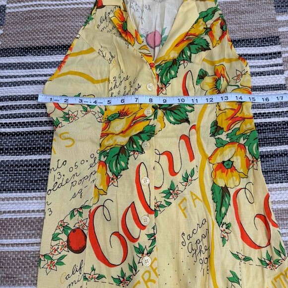 Urban Outfitters Women's Tropical Sleeveless Dress Viscose Yellow Size Medium - Picture 8 of 12